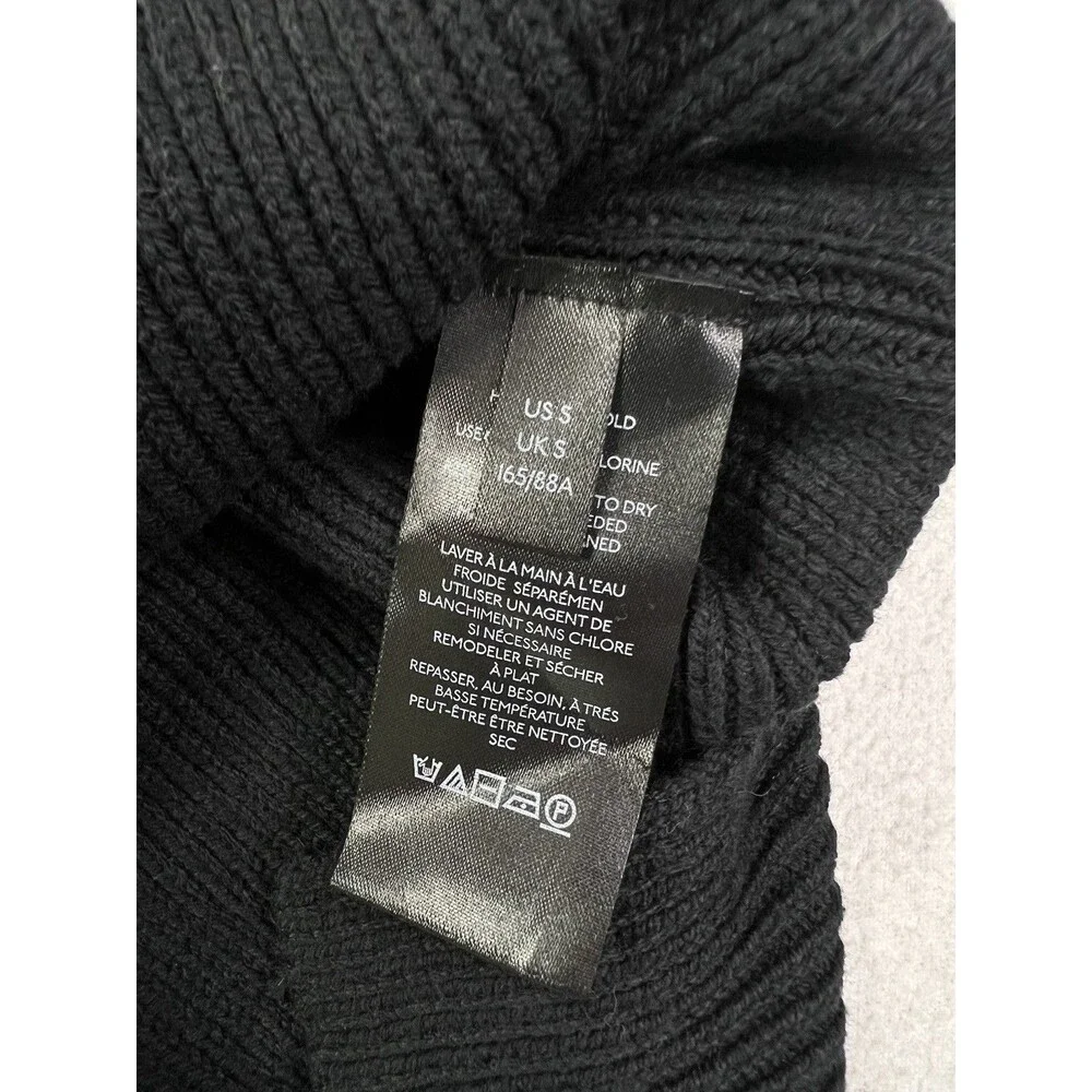 Free People Easy Street Tunic Sweater Women Small Black Tight Knit Rib Oversized - Picture 7 of 11